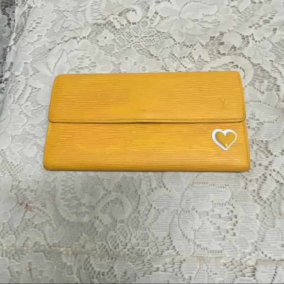 Louis Vuitton Yellow Epi Leather Bi-fold Wallet